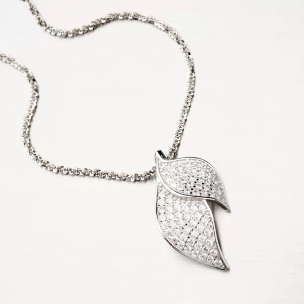 Dámský přívěsek stříbro 925 zirkon lístky PKL-3076