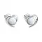 Stříbrné náušnice srdce s bílým syntetickým opálem 31259.3 white