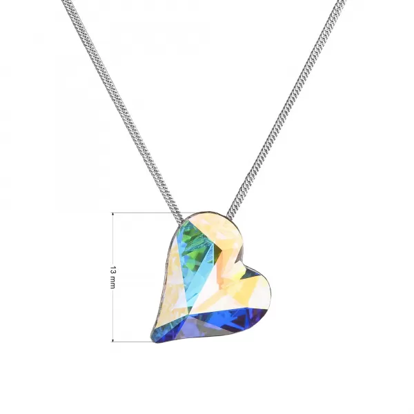 Stříbrný náhrdelník krystal srdce ab efekt 72071.2 ab