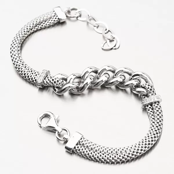 Stříbrný náramek se zirkony B1403358-0940-SLX