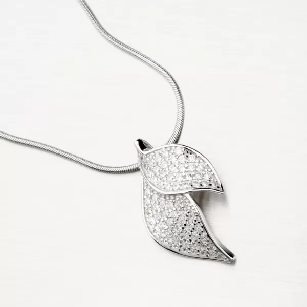 Dámský přívěsek stříbro 925 zirkon lístky PKL-3076