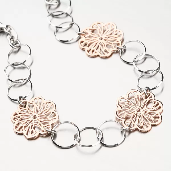 Stříbrný náramek s kytičkami 92003043-73-SLX