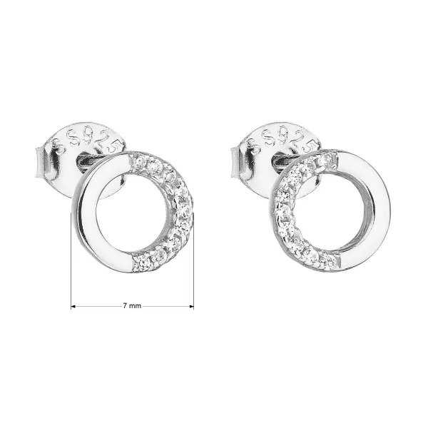 Stříbrné náušnice pecka se zirkonem bílé kulaté 11122.1