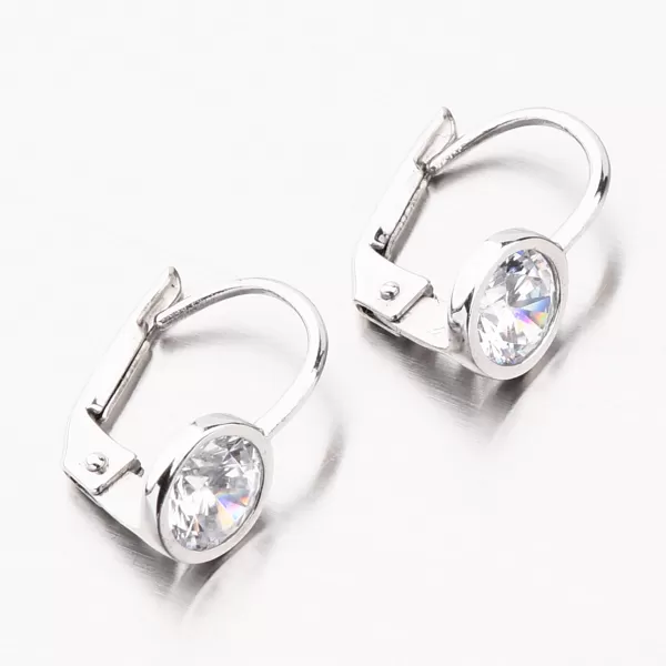 Náušnice se zirkonem z bílého zlata PKL12-014