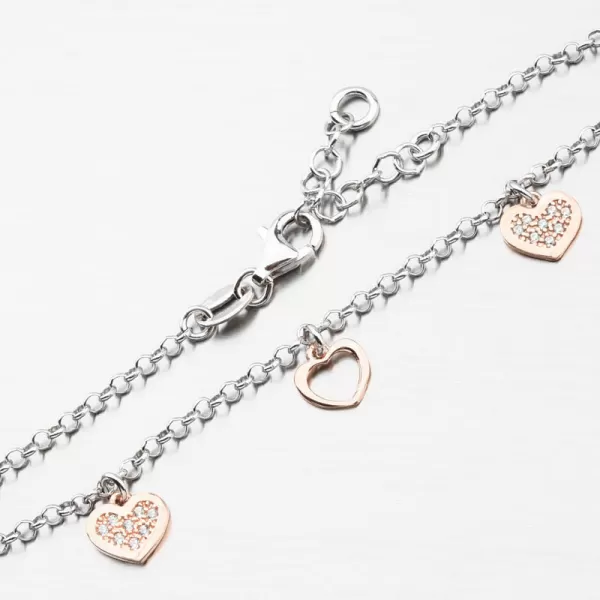 Stříbrný náramek se srdíčky B1600354-0331-SLX