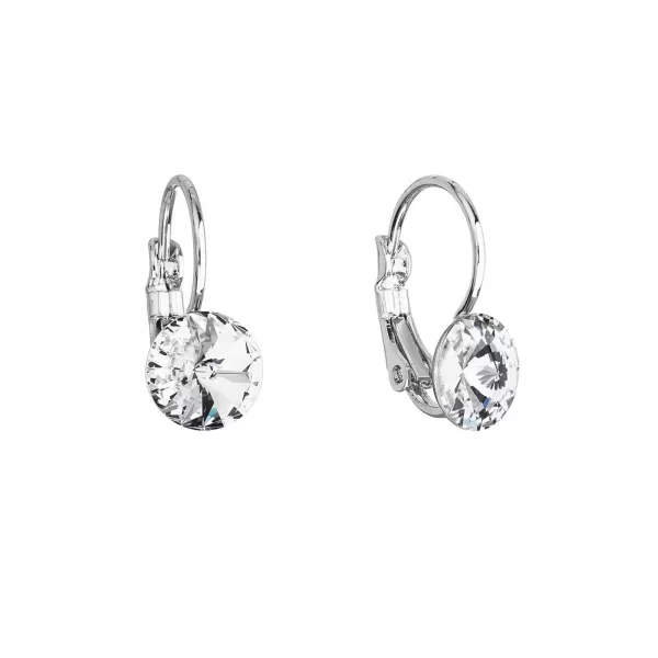 Náušnice bižuterie se Swarovski krystaly bílé kulaté 51031.1 51031.1 KRYSTAL