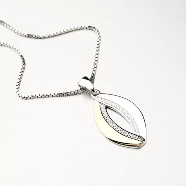 Pozlacený stříbrný přívěsek se zirkony PKL-3077