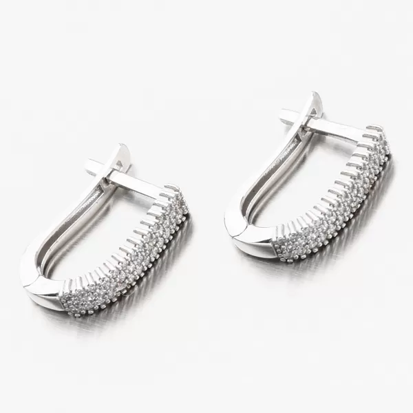 Náušnice se zirkony z bílého zlata 612A-002