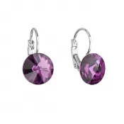 Náušnice bižuterie se Swarovski krystaly fialové kulaté 51002.3 amethyst