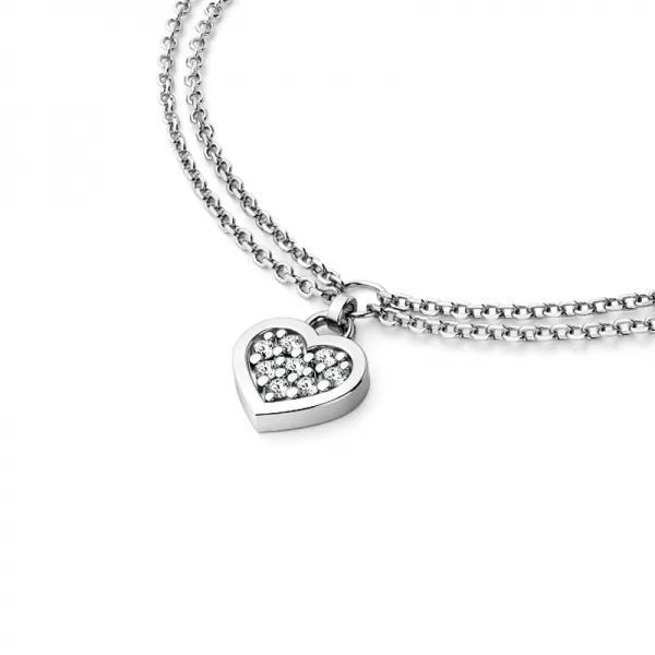 Náramek se srdíčkem a diamanty 10881-NR02-B