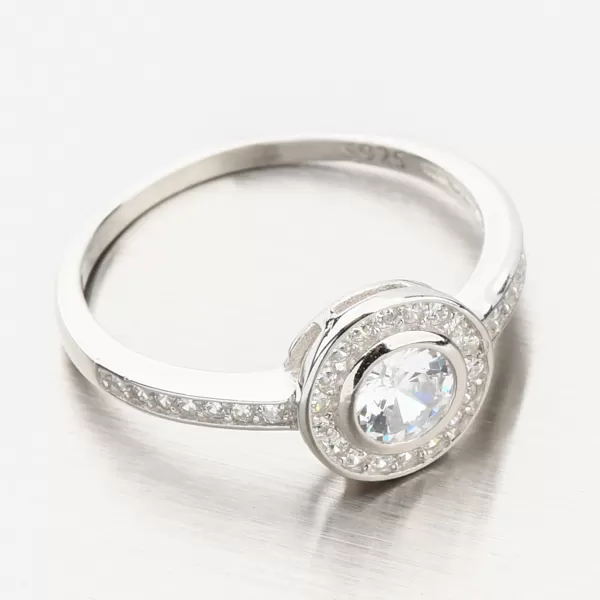 Stříbrný prsten se zirkony GST-11234