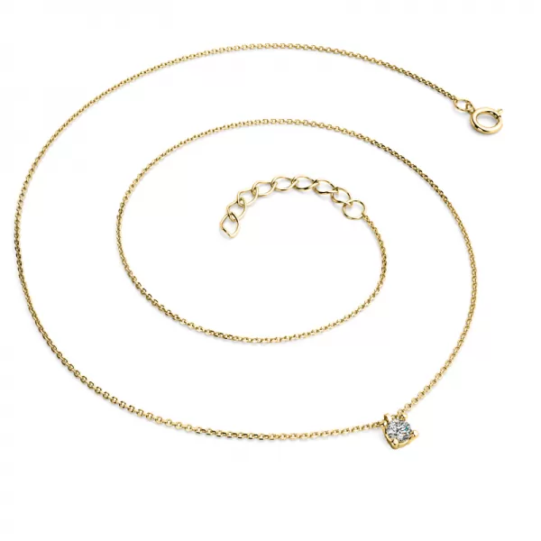 Dámský náhrdelník žluté zlato 585/1000 přírodní diamant 0.130 ct G/SI briliantem 10828-NH02-ZL