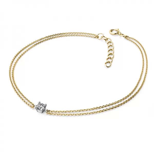 Zlatý náramek s diamantem ze žlutého zlata 10828-NR02-ZLB