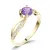 Dámský prsten přírodní diamant 0.45 ct G/SI ametyst a brilianty 140002-ZL-AME