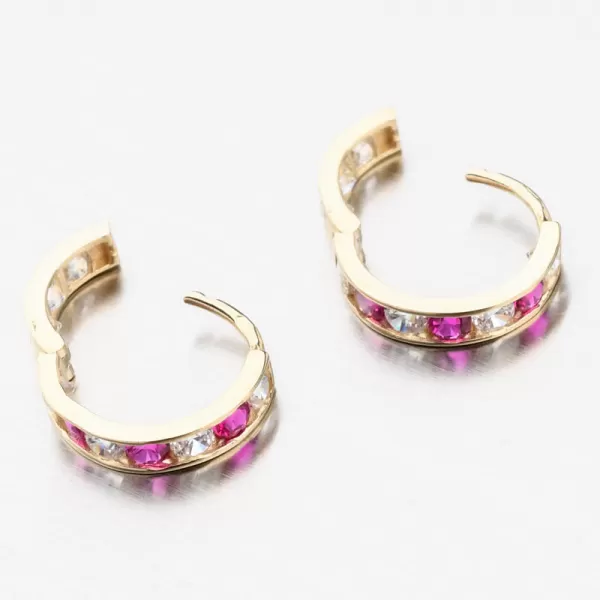 Dětské náušničky bílé zlato 585 zirkon kroužky se 12 mm PKL22-017