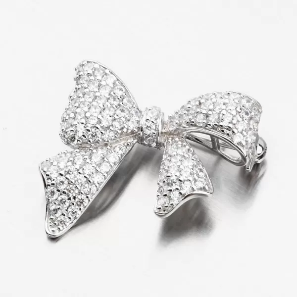 Dámský přívěsek stříbro 925 zirkon brož mašle PKL-6005