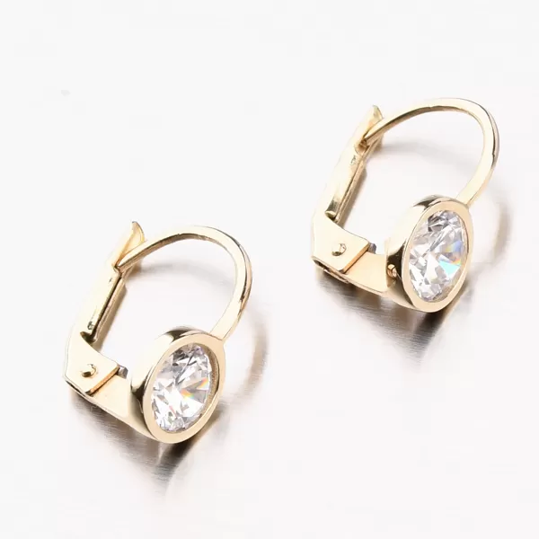 Zlaté náušnice se zirkonem PKL12-016