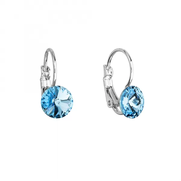 Náušnice bižuterie se Swarovski krystaly modré kulaté 51031.3 aqua 51031.3 AQUA