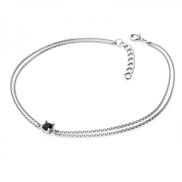 Zlatý náramek s černým diamantem 10828-NR02-B-Black