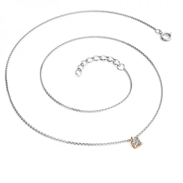 Zlatý náhrdelník s briliantem 10828-NH02-BCV