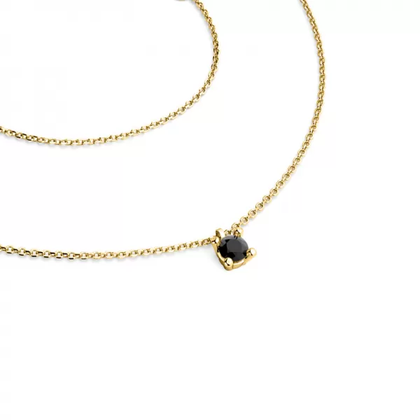 Zlatý náhrdelník s černým diamantem 10828-NH02-ZL-Black