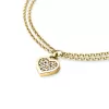 Náramek žluté zlato se srdíčkem a diamanty 10881-NR02-ZL