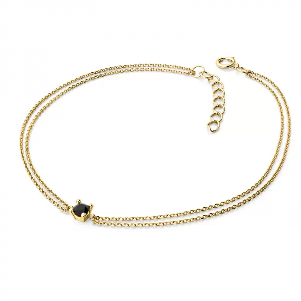 Zlatý náramek s černým diamantem 10828-NR02-ZL-Black
