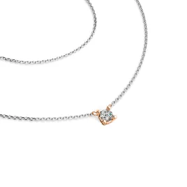 Dámský náhrdelník zlato mix 585/1000 přírodní diamant 0.130 ct G/SI briliantem 10828-NH01-BCV