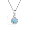 Náhrdelník se syntetickým opálem a krystaly Preciosa sv.modrý kulatý 32083.1 lt.blue