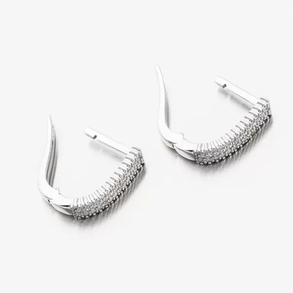 Náušnice se zirkony z bílého zlata 612A-002