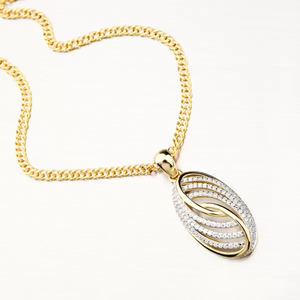 Pozlacený stříbrný přívěsek se zirkony PKL-3109