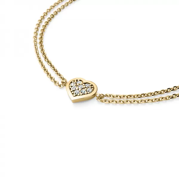 Náramek se srdíčkem a brilianty 10877-NR02-ZL