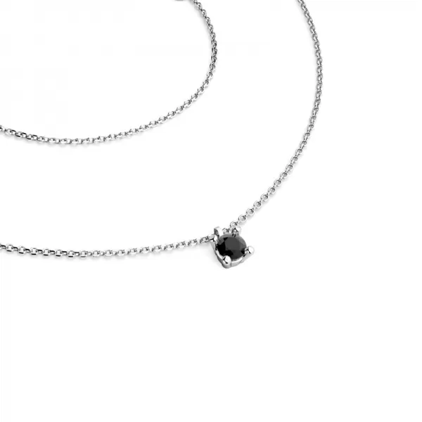 Zlatý náhrdelník s černým diamantem 10828-NH02-B-Black