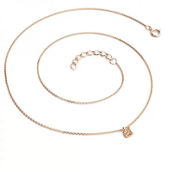 Zlatý náhrdelník s diamantem Champagne 10828-NH02-CV-Champ