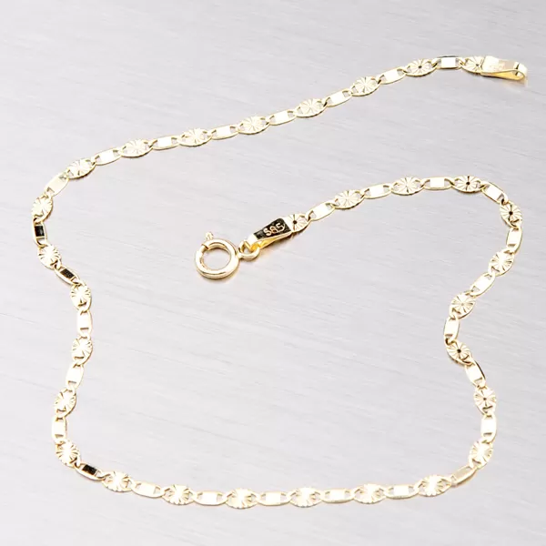 Řetízek žluté zlato 585 gravírovanými ploskami 45-1391