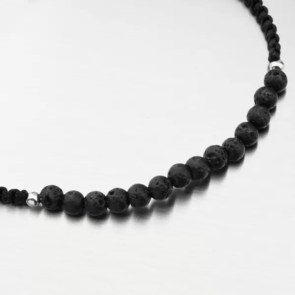 Stříbrný provázkový náramek Shamballa s kuličkami BST-14360