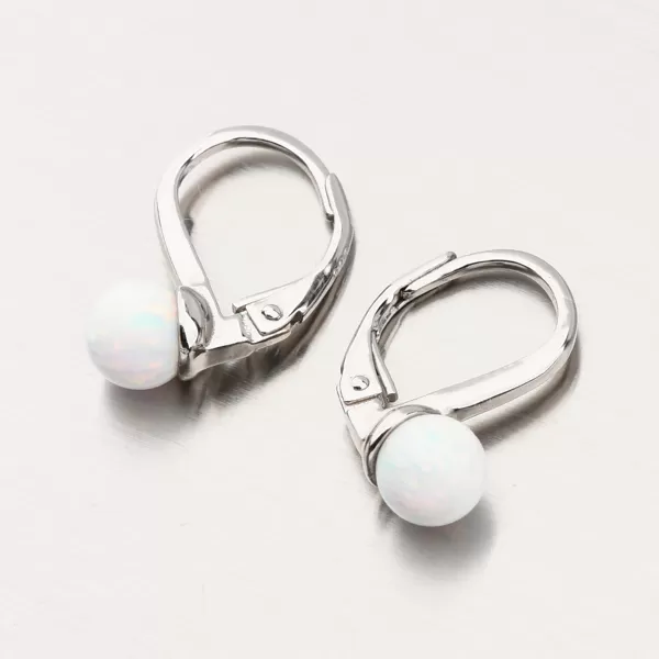 Stříbrné náušnice s bílým opálem UCST-121742/6