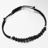 Stříbrný provázkový náramek Shamballa s kuličkami BST-14360