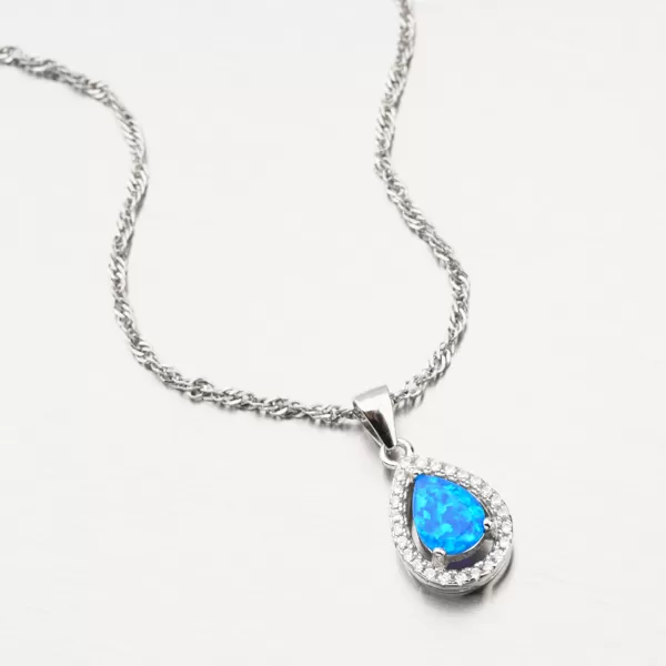 Přívěsek ze stříbra s modrým opálem HST-13476