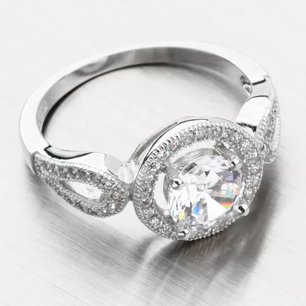 Stříbrný prsten se zirkony PKL-1037