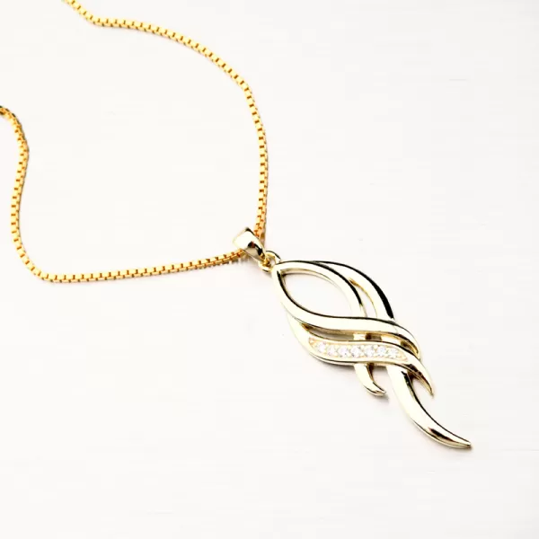 Pozlacený stříbrný přívěsek se zirkony PKL-3097