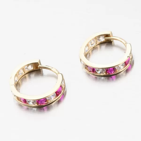 Dětské náušničky bílé zlato 585 zirkon kroužky se 12 mm PKL22-017