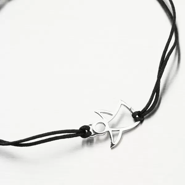 Náramek stříbro 925 provázkový s andělem BST-14717-B