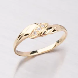 Dámský prsten žluté zlato 585 zirkon 451P-110501