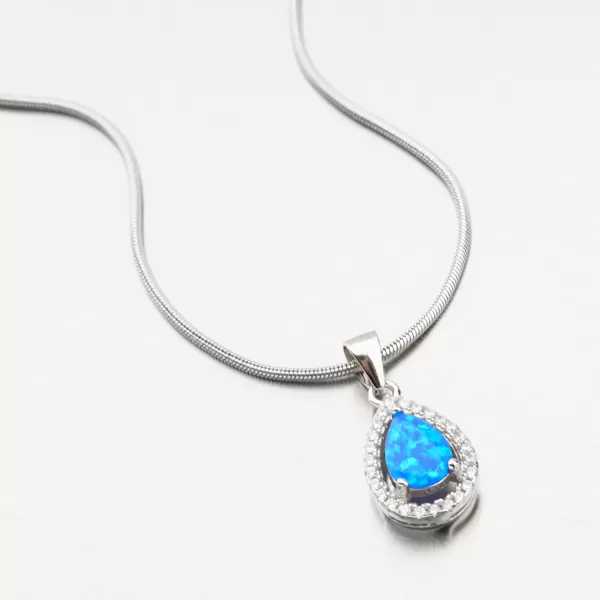 Přívěsek ze stříbra s modrým opálem HST-13476