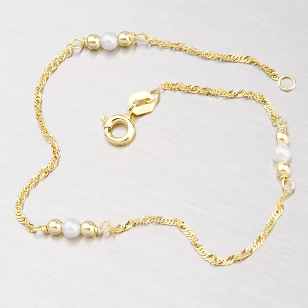 Zlatý řetízek s perličkami 45-1142