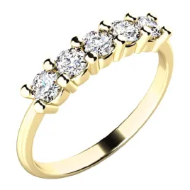 Zásnubní prsten žluté zlato 585/1000 zirkon 5x ZP-10773-ZL-ZIR