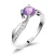 Dámský prsten přírodní diamant 0.45 ct G/SI ametyst a brilianty 140002-B-AME