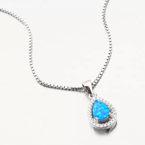Přívěsek ze stříbra s modrým opálem HST-13476