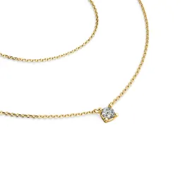 Dámský náhrdelník žluté zlato 585/1000 přírodní diamant 0.130 ct G/SI briliantem 10828-NH01-ZL